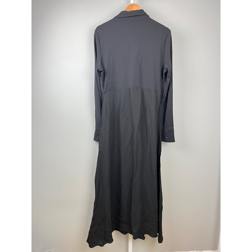 Reiss Rosina Black Jersey Maxi Polo Dress Womens 10 Long Sleeve New NWT - Picture 7 of 8